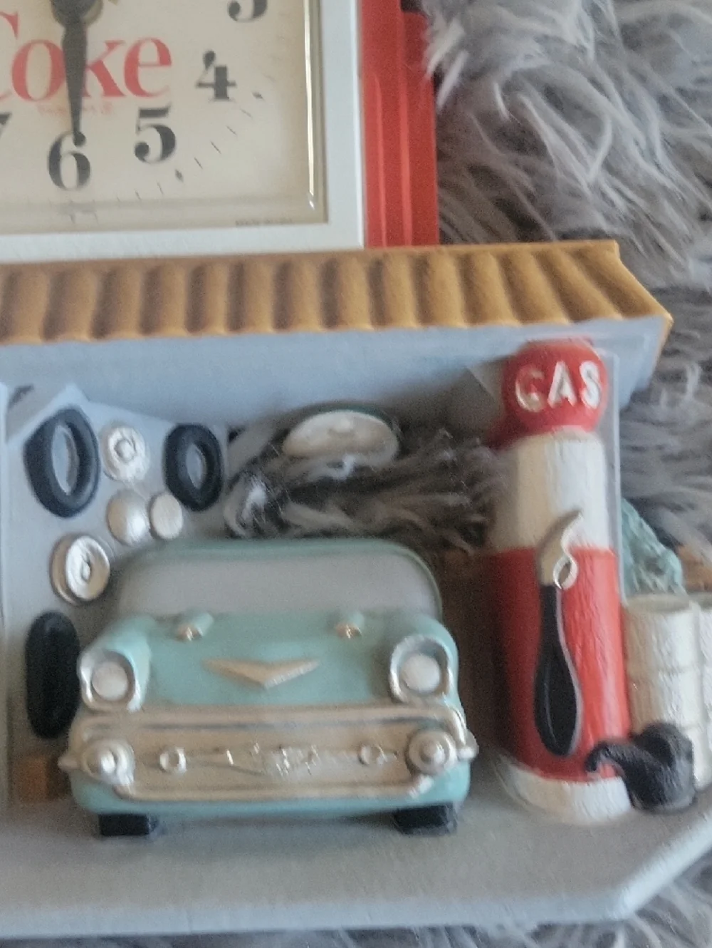 Vintage 1990's COCA COLA. Coke. Route 66 Garage Car Billboard Clock.